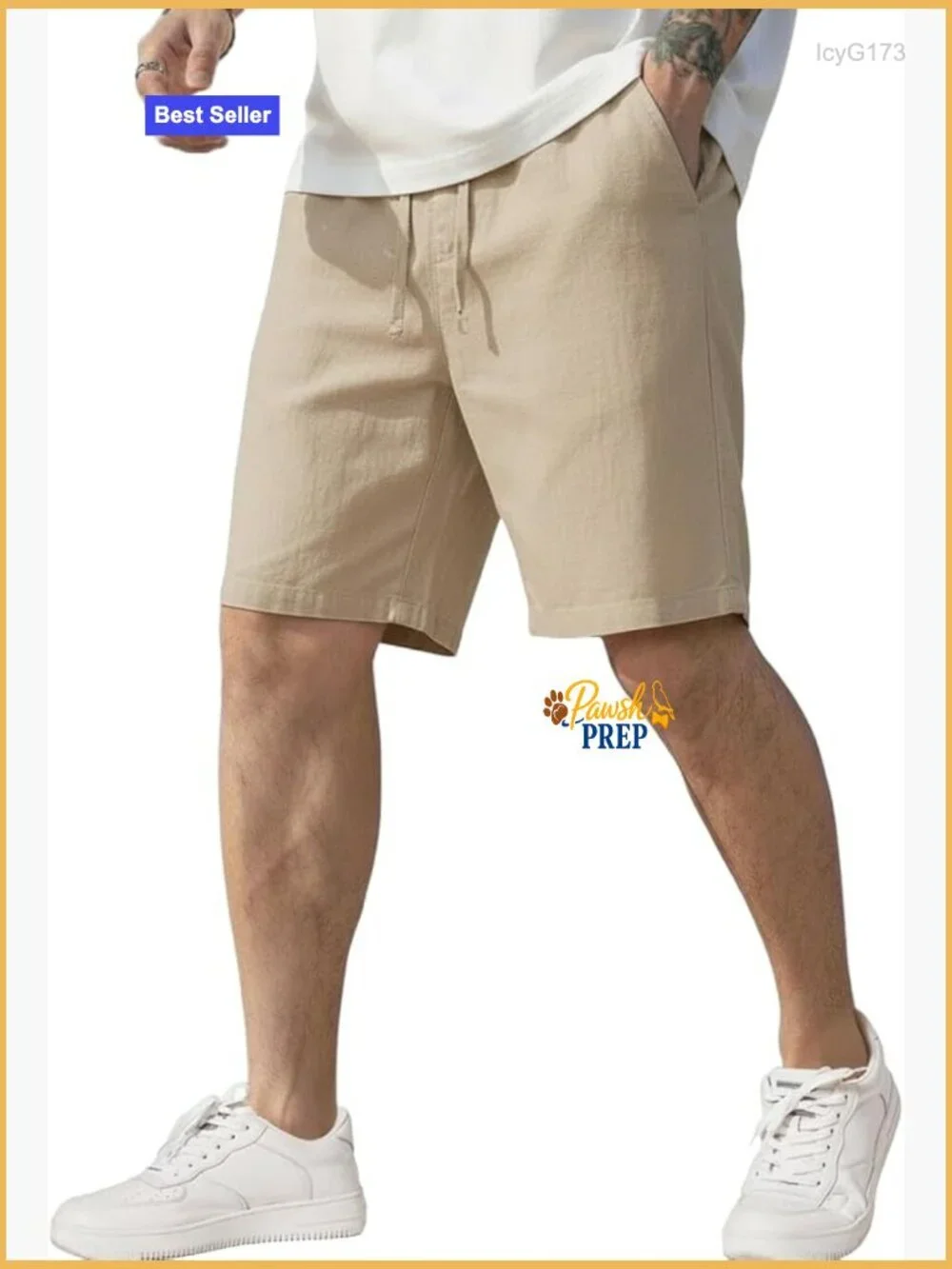 Linen Drawstring Shorts Casual Summer Beach Elastic Waist Shorts